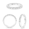 1.0CT DIAMOND 14KT WHITE GOLD 3D ROUND SEMI ETERNITY WEDDING ANNIVERSARY RING