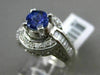 ESTATE LARGE 1.40CT DIAMOND & TANZINITE 14KT WHITE GOLD FILIGREE ENGAGEMENT RING