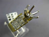 LARGE 1.80CT DIAMOND 18K 2 TONE GOLD PYRAMID SEMI MOUNT ENGAGEMENT RING #22413