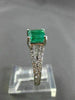 ESTATE 1.33CT DIAMOND & AAA EMERALD 14K WHITE GOLD LUCIDA ENGAGEMENT RING #22247