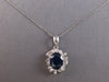 LARGE 3.11CT DIAMOND & AAA SAPPHIRE 14KT WHITE GOLD 3D FLOATING PENDANT #27929
