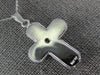 .07CT DIAMOND 14KT WHITE GOLD 3D SOLITAIRE MATTE AND SHINY CROSS PENDANT #27013