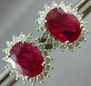 ESTATE 4.87CT DIAMOND & AAA RUBY 18KT WHITE GOLD 3D PRINCESS DIANA STUD EARRINGS