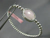 ESTATE LARGE .50CT DIAMOND & PINK QUARTZ 14K WHITE GOLD CIRCULAR BANGLE BRACELET