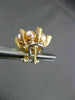 ESTATE LARGE .62CT CHOCOLATE FANCY DIAMOND & PEARL 18KT TWO TONE GOLD EARRINGS