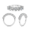 2.13CT DIAMOND 14K WHITE GOLD OVAL CLASSIC 7 STONE SHARED PRONG ANNIVERSARY RING