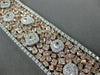 ESTATE EXTRA LARGE 42.16CT WHITE & PINK DIAMOND 18K 2 TONE GOLD CLUSTER BRACELET