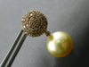 LARGE 2.21CT MOCHA DIAMOND & AAA GOLDEN SOUTH SEA PEARL 18KT ROSE GOLD EARRINGS