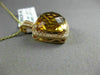 ESTATE LARGE 6.40CT DIAMOND & EXTRA FACET CITRINE 14K ROSE GOLD FLOATING PENDANT
