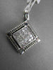 ESTATE LARGE 1.25CT PRINCESS DIAMOND 14KT WHITE GOLD 3D SQUARE INVISIBLE PENDANT