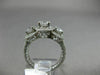 ESTATE 2.0CT DIAMOND 14KT WHITE GOLD 3D 3 STONE FILIGREE HALO ENGAGEMENT RING