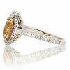 WIDE 1.25CT WHITE & CHOCOLATE FANCY DIAMOND 18KT TWO TONE GOLD ENGAGEMENT RING