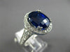 ESTATE LARGE 9.14CT DIAMOND & AAA SAPPHIRES 14KT WHITE GOLD OVAL ENGAGEMENT RING