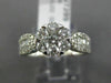 ESTATE 1.32CT DIAMOND 14KT WHITE GOLD 3D CLUSTER FLOWER ENGAGEMENT PROMISE RING