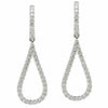 ESTATE .92CT DIAMOND 18KT WHITE GOLD OPEN TEAR DROP PEAR SHAPE HANGING EARRINGS