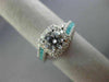 ESTATE 1.34CT DIAMOND & AAA PARAIBA 14K WHITE GOLD INFINITY HALO ENGAGEMENT RING