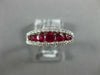 1.16CT DIAMOND & AAA RUBY 18KT WHITE GOLD 3D ROUND GRADUATING ANNIVERSARY RING
