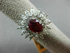 ESTATE LARGE 4.35CT DIAMOND & AAA RUBY 18KT WHITE GOLD ENGAGEMENT COCKTAIL RING