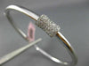ESTATE .42CT DIAMOND 14K WHITE GOLD 3D SQUARE BOW DESIGN CLASSIC BANGLE BRACELET