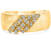 .23CT DIAMOND 14KT YELLOW GOLD CLASSIC 3 ROW CRISS CROSS MATTE & SHINY FUN RING