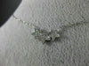 ESTATE .13CT DIAMOND 14K WHITE GOLD CLASSIC PAVE THREE STAR FLOWER LOVE NECKLACE
