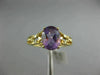 ESTATE 1.32CT DIAMOND & AAA OVAL AMETHYST 14K YELLOW GOLD 3D TRIANGULAR FUN RING