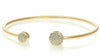 ESTATE .25CT DIAMOND 14KT YELLOW GOLD CLUSTER CIRCULAR FLEXIBLE BANGLE BRACELET