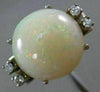 ESTATE LARGE 6.10CT DIAMOND & AAA OPAL 14KT WHITE GOLD 3D FILIGREE RING #26342