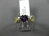 ESTATE .69CT DIAMOND & AAA HEART SHAPE AMETHYST 14K 2 TONE GOLD 3D PROMISE RING