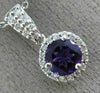 ESTATE 1.02CT DIAMOND & AAA AMETHYST 14KT WHITE GOLD 3D PAVE HALO ROUND PENDANT