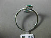 ESTATE WIDE .60CT ROUND DIAMOND & AAA EMERALD 18K WHITE GOLD 3D DOUBLE LEAF RING