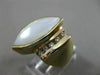 ESTATE LARGE .16CT DIAMOND & MOTHER OF PEARL 14KT WHITE GOLD MARQUISE SHAPE RING