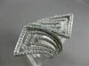 ESTATE 1.26CT DIAMOND 14KT WHITE GOLD 3D MULTI ROW RECTANGULAR FILIGREE FUN RING