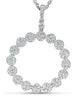 ESTATE LARGE 1.29CT DIAMOND 18K WHITE GOLD CLASSIC MULTI FLOWER FLOATING PENDANT