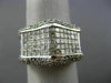 LARGE 3.25CT ROUND & PRINCESS DIAMOND 14K WHITE GOLD 3D PYRAMID ANNIVERSARY RING