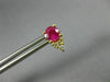 ANTIQUE 1.20CT DIAMOND & AAA RUBY 14KT YELLOW GOLD CLUSTER STUD EARRINGS #18909