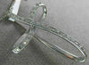 ESTATE LARGE .35CT DIAMOND 14KT WHITE GOLD 3D SWIRL PAVE CROSS PENDANT #11433