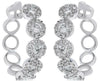 1.41CT DIAMOND 18KT WHITE GOLD MULTI FLOWER CLASSIC HALO HOOP HANGING EARRINGS