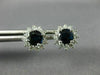 ESTATE 1.99CT DIAMOND & AAA SAPPHIRE 14KT WHITE GOLD FLOWER STUD EARRINGS #26506