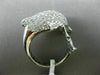 ESTATE 1.82CT DIAMOND 14KT WHITE GOLD 3D HANDCRAFTED HAPPY DOLPHIN FUN RING