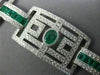 ESTATE WIDE 15.75CT DIAMOND & AAA EMERALD 18KT WHITE GOLD SQUARE TENNIS BRACELET