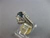 ESTATE 1.07CT DIAMOND & AAA SAPPHIRE 14KT WHITE GOLD 3D V SHAPE ENGAGEMENT RING