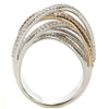 LARGE 2.8CT WHITE & PINK DIAMOND 18K WHITE & ROSE GOLD INFINITY ANNIVERSARY RING