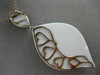 ESTATE 1.28CT BLACK DIAMOND & WHITE AGATE 14K ROSE GOLD MULTI HEART LEAF PENDANT