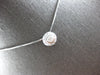 ESTATE .55CT DIAMOND 14K WHITE GOLD SOLITAIRE HALO BEZEL FLOATING PENDANT #27959