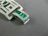 ESTATE WIDE 15.75CT DIAMOND & AAA EMERALD 18KT WHITE GOLD SQUARE TENNIS BRACELET