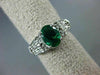 ESTATE 1.21CT DIAMOND & AAA OVAL EMERALD 14KT WHITE GOLD 3D LOVE ENGAGEMENT RING