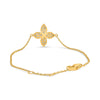 .18CT DIAMOND 14KT YELLOW GOLD FLOWER MULTI LEAF CLOVER ADJUSTABLE LOVE BRACELET