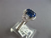 2.2CT DIAMOND & AAA SAPPHIRE 18K WHITE GOLD 3D OVAL 3 STONE HALO ENGAGEMENT RING