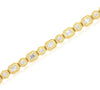 1.40CT DIAMOND 14KT YELLOW GOLD ROUND EMERALD CUT BEZEL ETERNITY TENNIS BRACELET